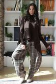 Bowie Asymmetric Turtle Neck Ribby Knit Chocolate